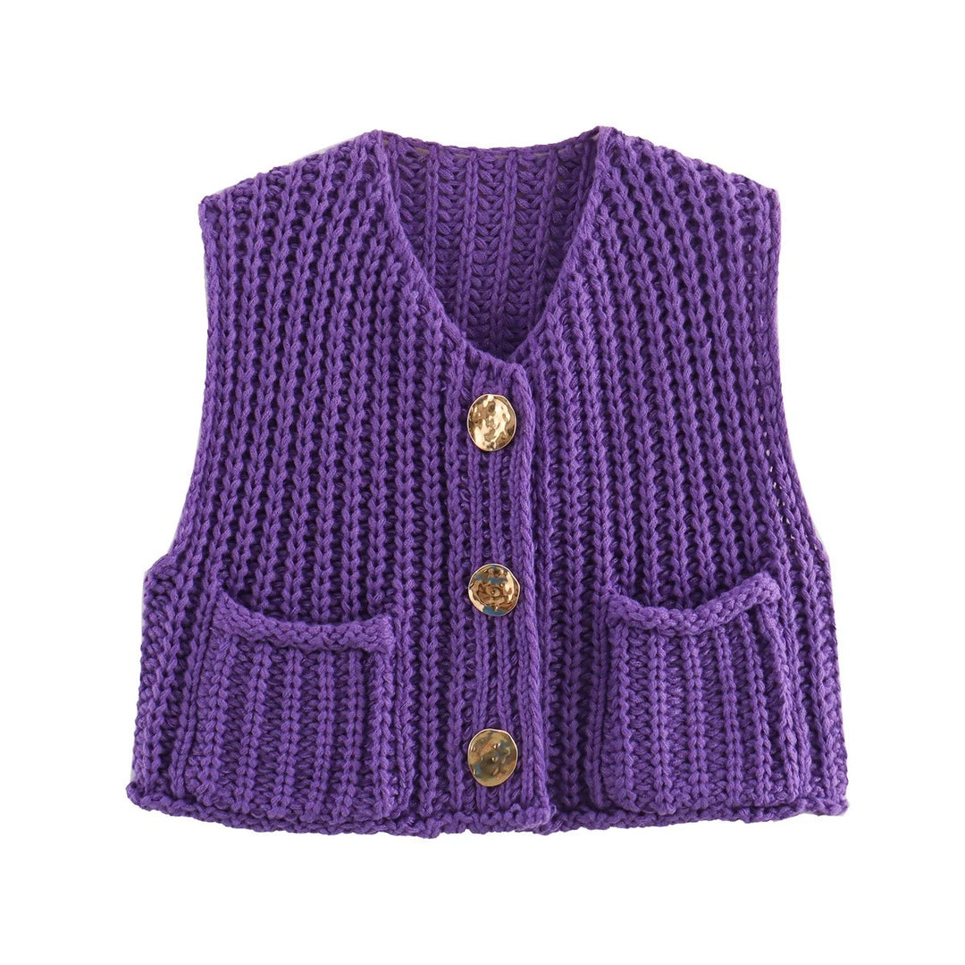Strickjacke für Damen mit Metallknöpfen
