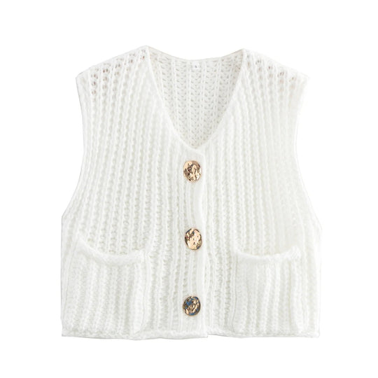 Strickjacke für Damen mit Metallknöpfen
