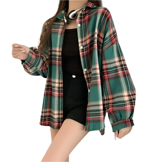 Oversized kariertes Hemd für Damen
