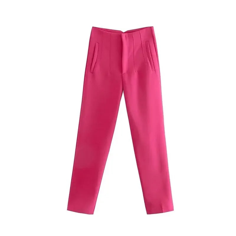 Damen-Hose mit hoher Taille und schmalem Bein