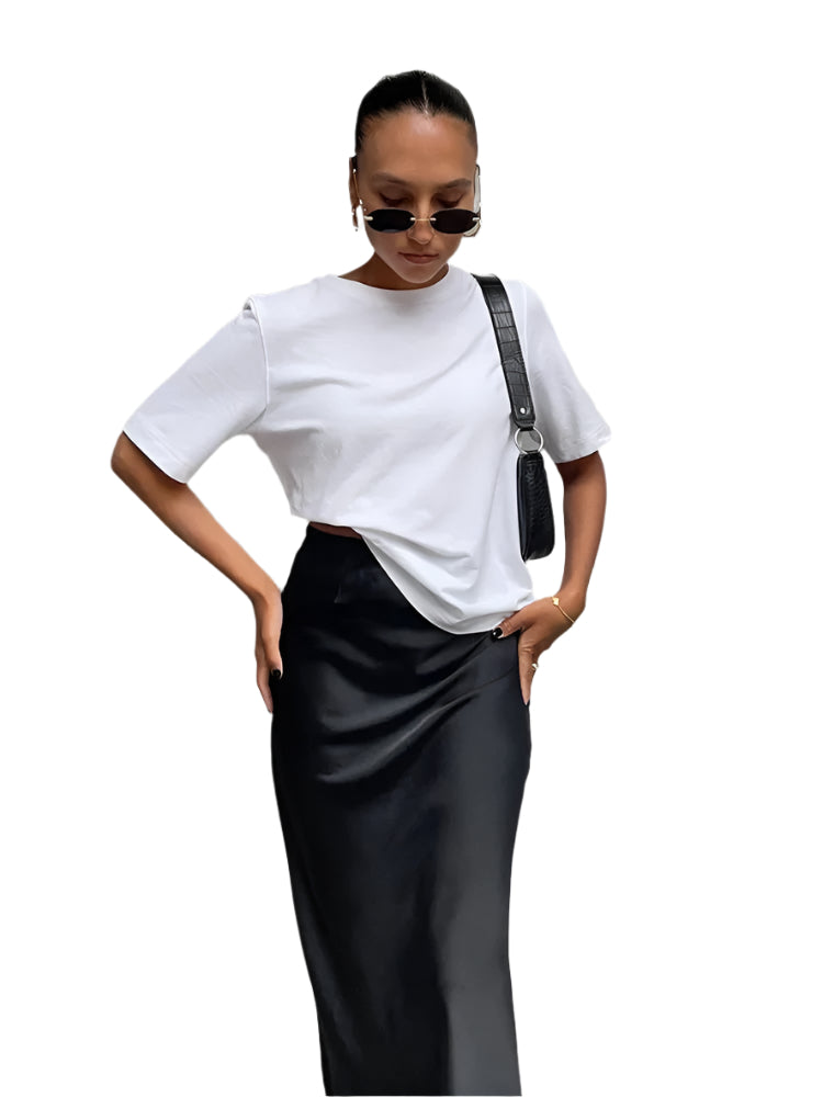 Satinrock mit hoher Taille für Damen