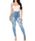 Zerrissene Jeans mit hoher Taille für Frauen