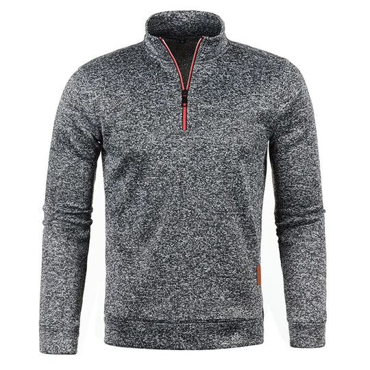 Herren-Pullover mit halbem Reißverschluss