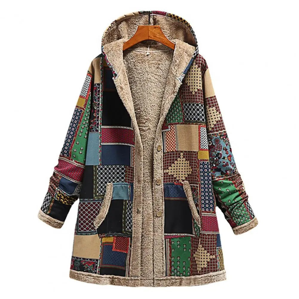 Lange Jacke mit Kapuze für Frauen