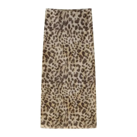 Damen-Langrock mit Leopardenmuster