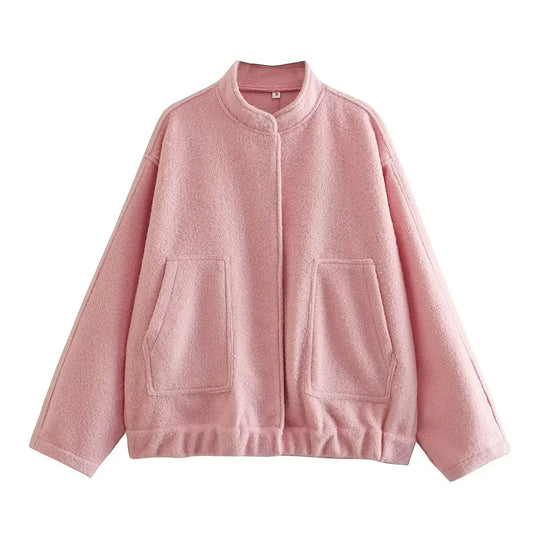 Tweed Oversized Bomberjacke für Damen