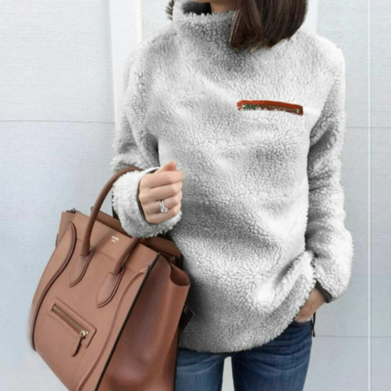 Warmer dicker Damen-Plüschpullover