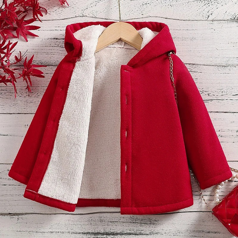 Dickere Fleecejacke für Kinder mit Kapuze