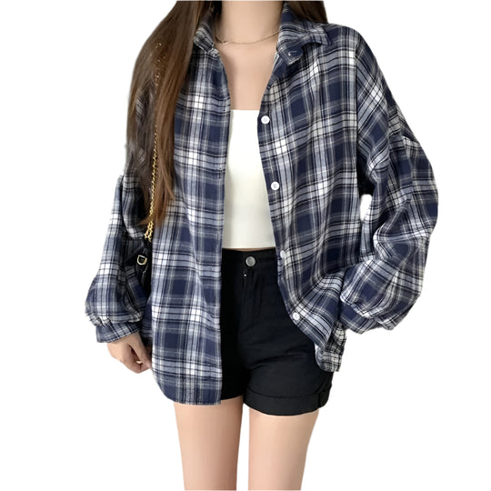 Oversized kariertes Hemd für Damen