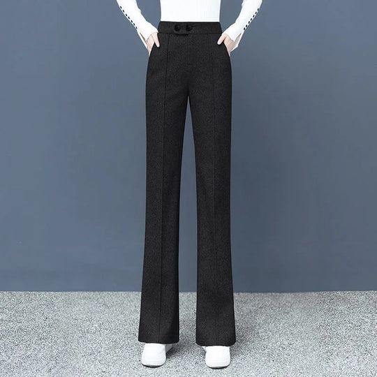 Damenhose aus Wollmischung, gerade geschnitten