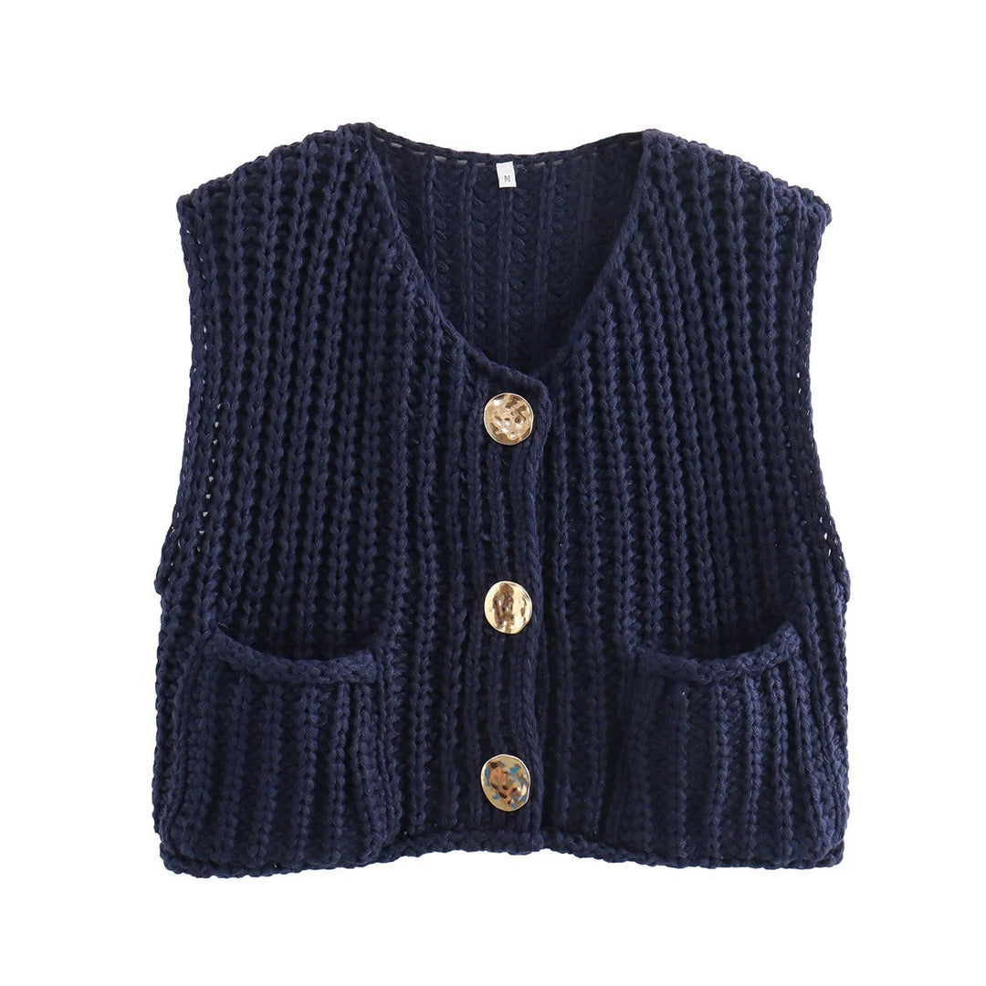 Strickjacke für Damen mit Metallknöpfen