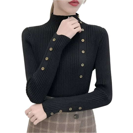 Rollkragenpullover mit langen Ärmeln für Damen