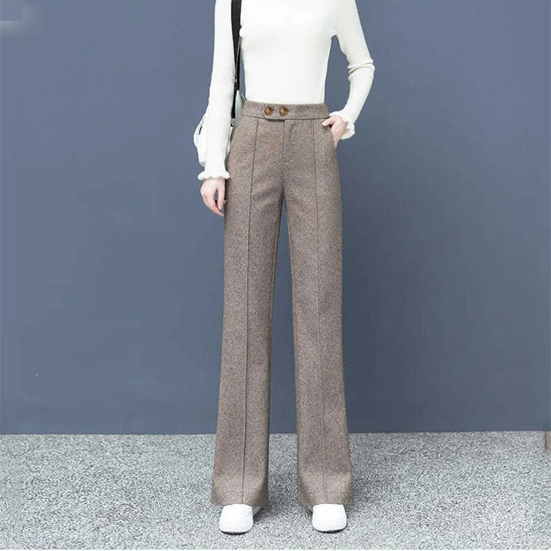 Damenhose aus Wollmischung, gerade geschnitten