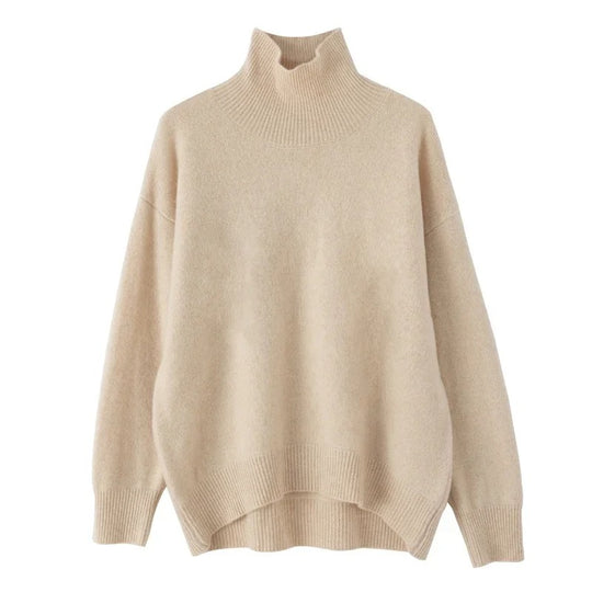 Hochgeschlossener Damen-Strickpullover