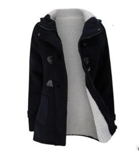 Lässiger Winter-Knopf-Hoodie für Frauen