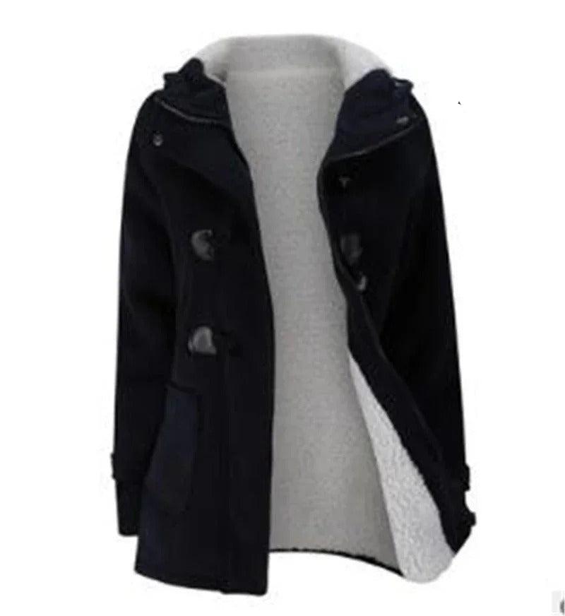 Lässiger Winter-Knopf-Hoodie für Frauen