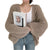Damen-Strickjacke mit Vintage-Laternenärmeln