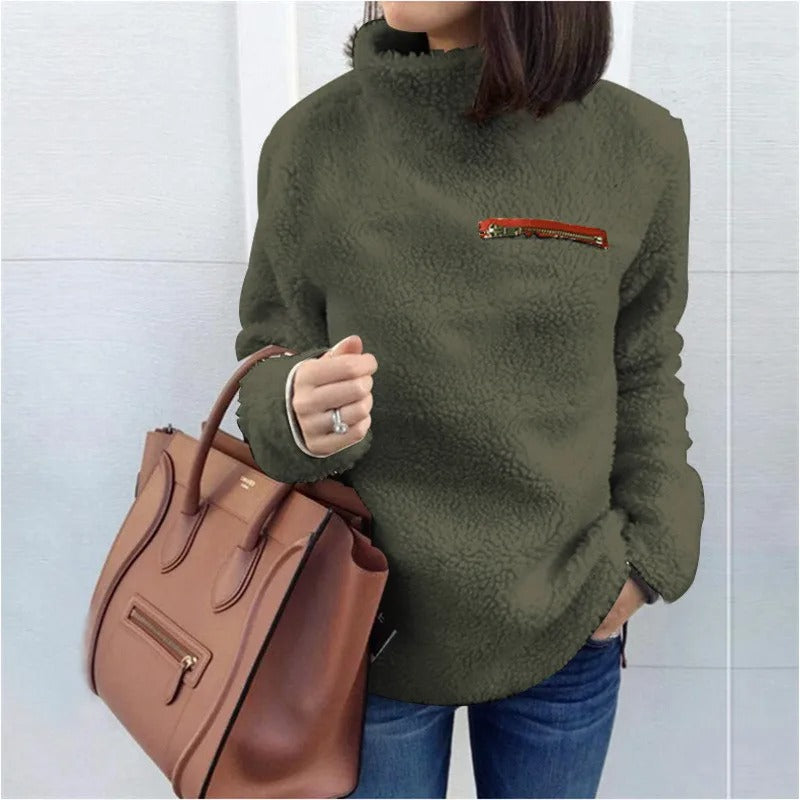 Warmer dicker Damen-Plüschpullover