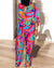 Overall mit modischem Aufdruck, V-Ausschnitt und hoher Taille