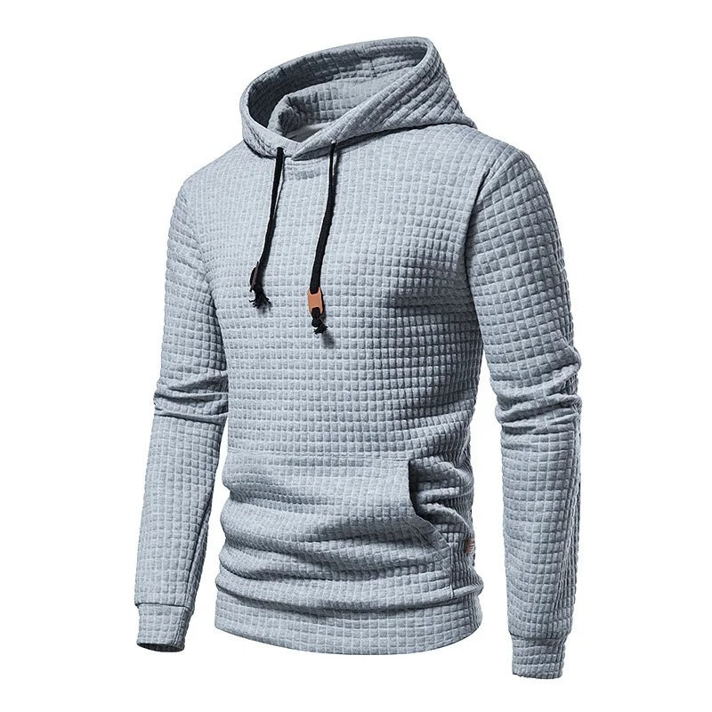 Patchwork-Kapuzenpullover für Männer mit Kordelzug
