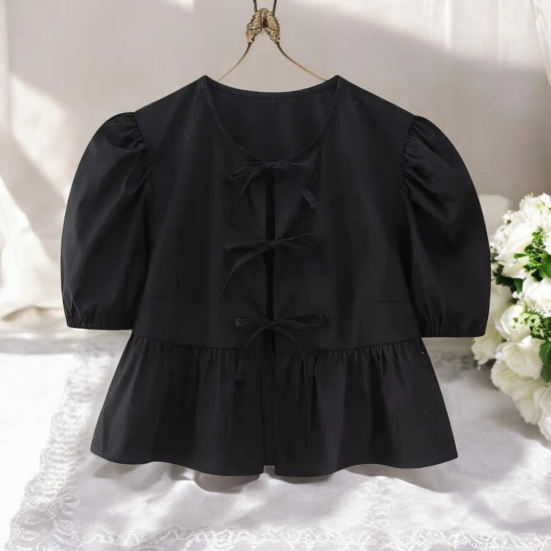 Damenblazer mit gekräuselten Ärmeln und Puffärmeln