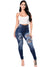 Zerrissene Jeans mit hoher Taille für Frauen