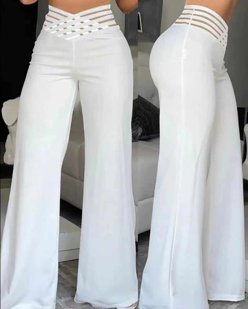 Ausgestellte Hose mit hoher Taille für Frauen