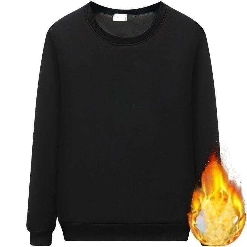 Fleece gefüttertes Rundhals-Sweatshirt für Frauen