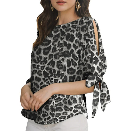 Damenbluse mit Leopardenmuster