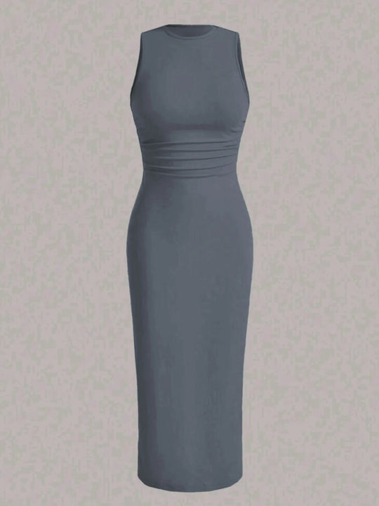 Kleid mit faltiger Taille für Frauen