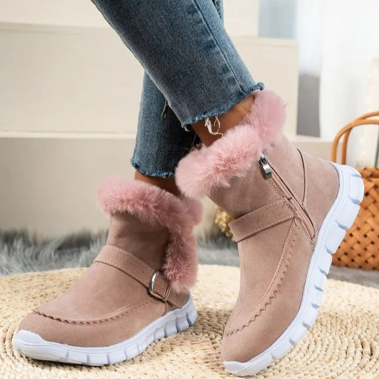 Damen Pelz Chelsea Stiefel