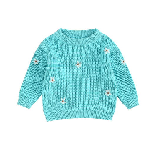 Blumenstrickpullover für Kinder