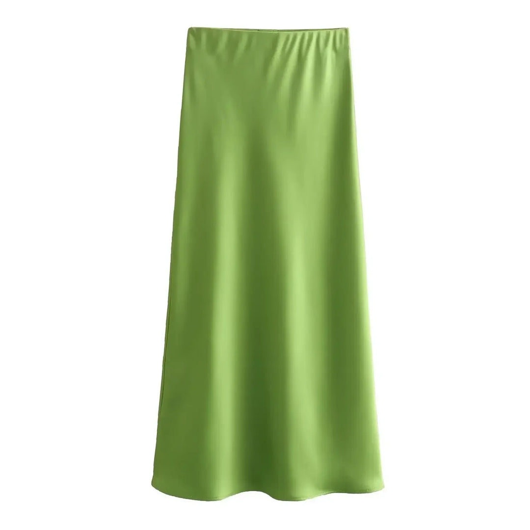 Schmal geschnittenes Damenkleid aus Satin mit Kordelzug