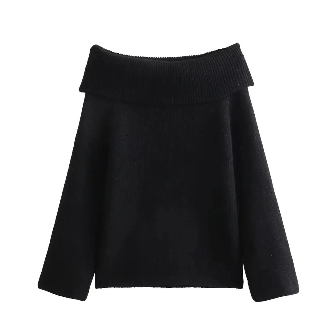Off-Shoulder-Strickpullover für Frauen