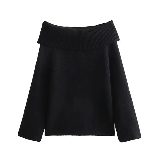 Off-Shoulder-Strickpullover für Frauen