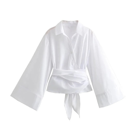 Kimono-Damenbluse mit langen Ärmeln