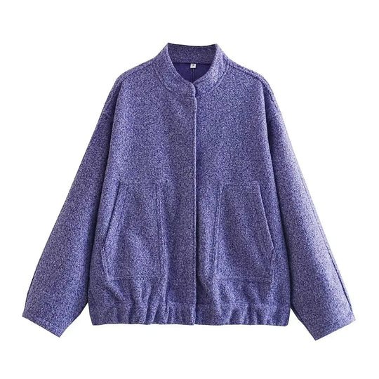 Tweed Oversized Bomberjacke für Damen