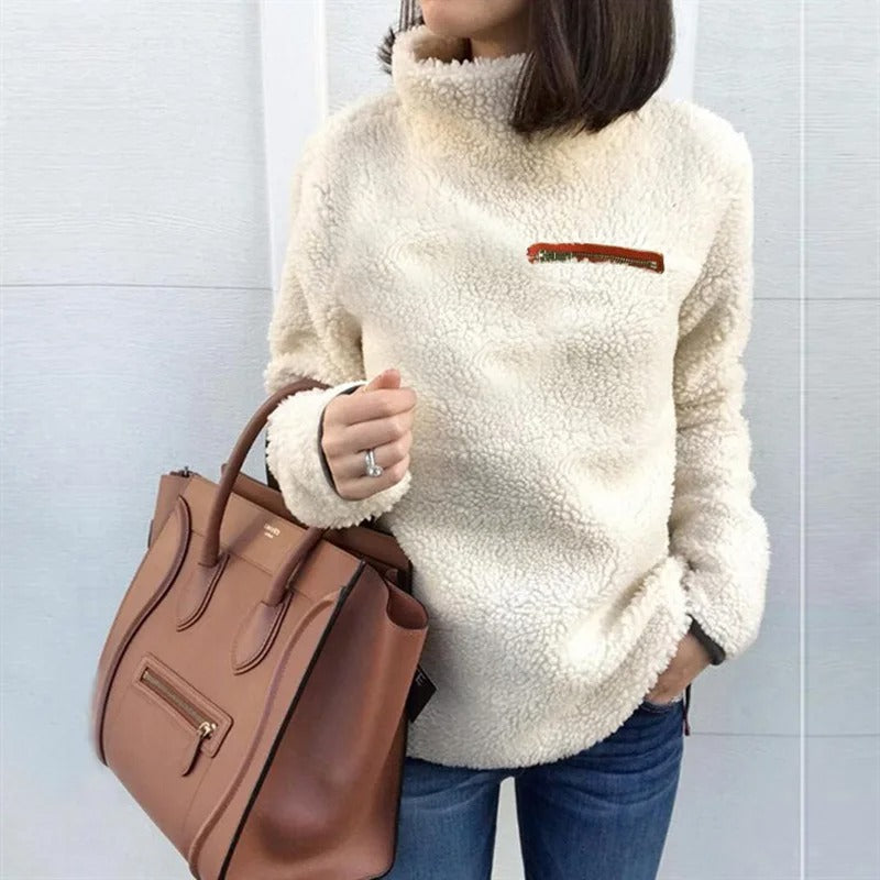 Warmer dicker Damen-Plüschpullover