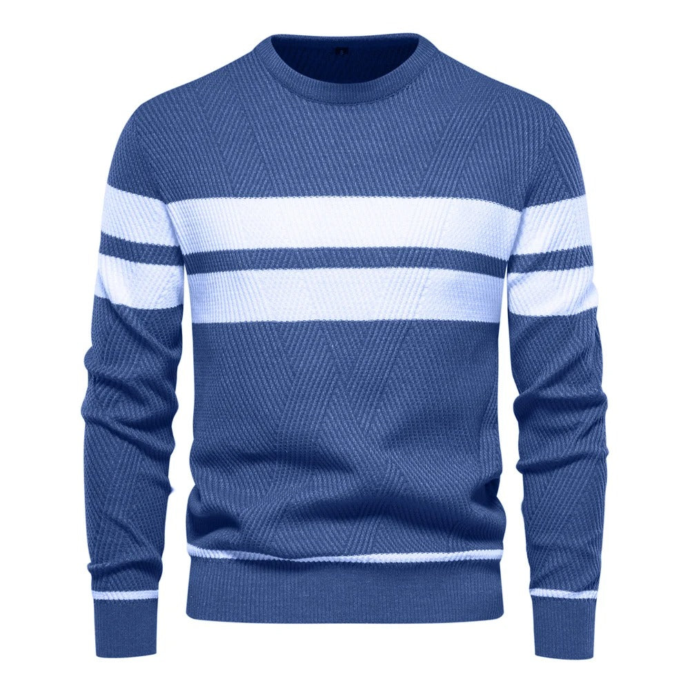 Langärmeliger Patchwork-Pullover für Männer