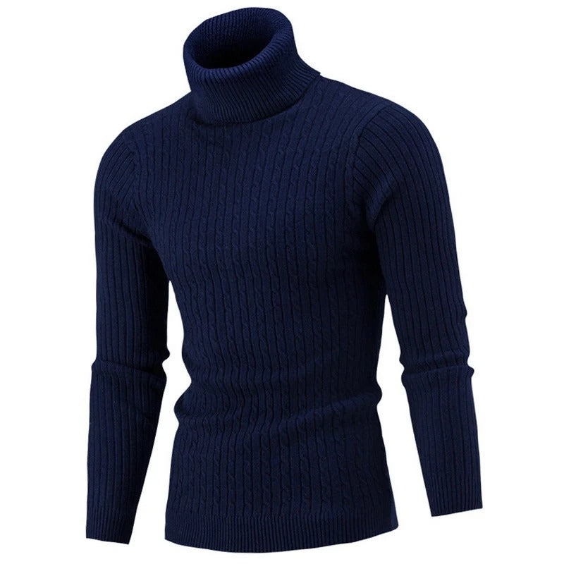 Herrenpullover mit schmalem Rollkragen