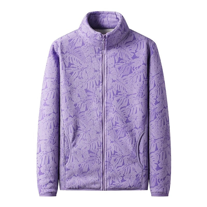 Bedruckte gebürstete Fleecejacke für Frauen