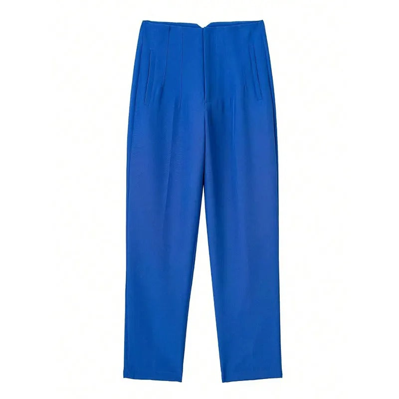 Damen-Hose mit hoher Taille und schmalem Bein