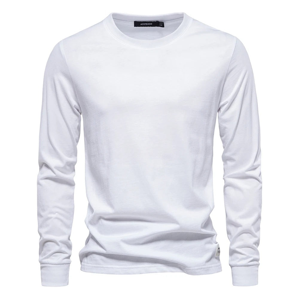 Unifarbenes Langarm-T-Shirt für Männer