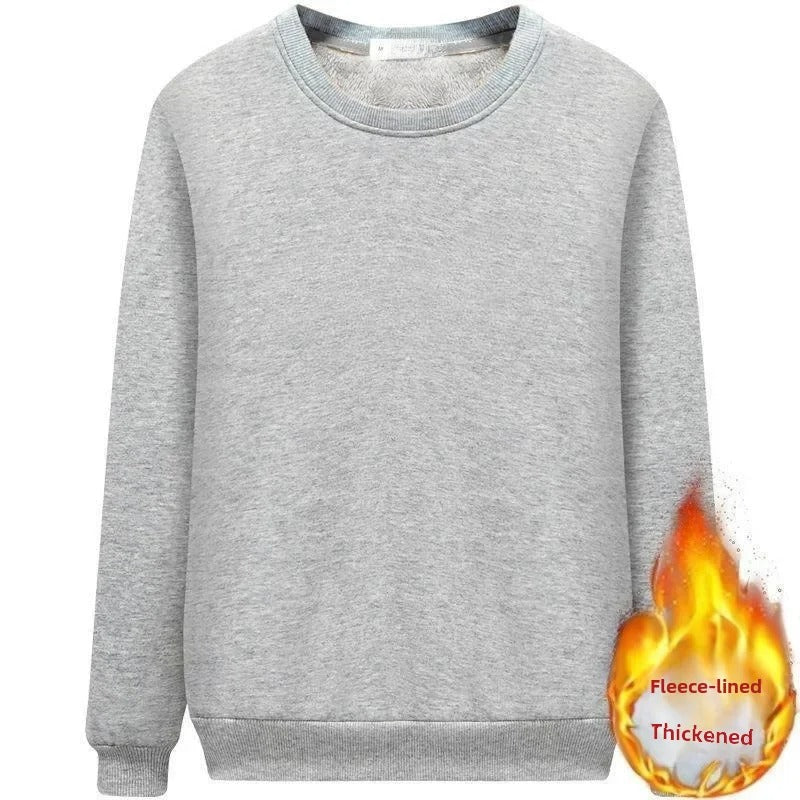 Fleece gefüttertes Rundhals-Sweatshirt für Frauen