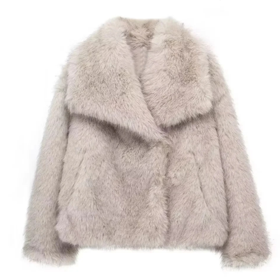 Warmer Plüschpelzmantel für Damen