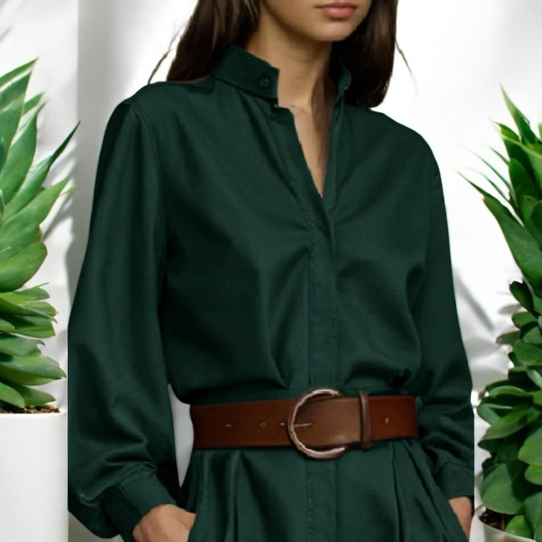 Damenbluse mit Knöpfen und Puffärmeln