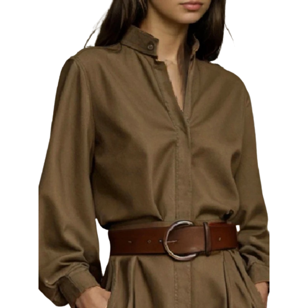 Damenbluse mit Knöpfen und Puffärmeln