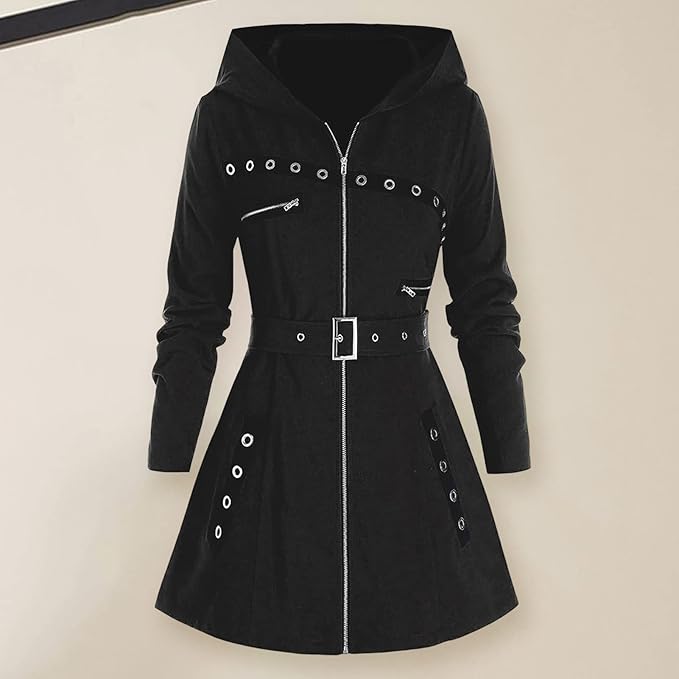 Lange Damen-Kapuzenpullover mit Kapuze