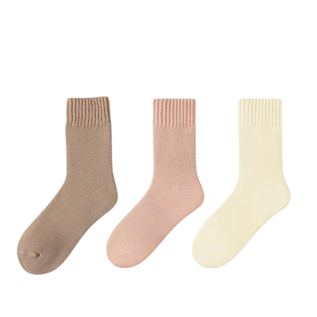 3 Paar dicke Damensocken aus Wolle