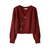 Damen-Strickjacke mit V-Ausschnitt und diagonalem Knopf